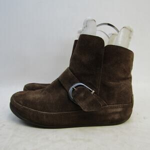 fitflop Womens Size 8 M Brown Suede Buckle Ankle Boots Bootie